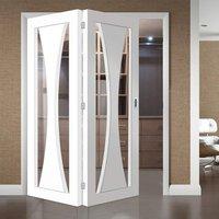 thrufold verona 20 folding door clear glass white primed