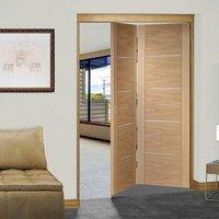 thrufold portici oak flush 20 folding door aluminium inlay prefinished