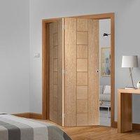 Thrufold Messina Oak Flush 2+0 Folding Door - Prefinished