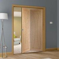 Thrufold Verona Oak Flush 2+0 Folding Door - Prefinished