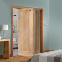 Thrufold Worcester Oak 3 Panel 2+0 Folding Door - Prefinished