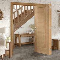 Thrufold Emilia Oak Flush 2+0 Folding Door - Stepped Design