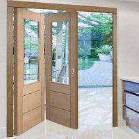 thrufold palermo oak 2xg 20 folding door clear etched glass