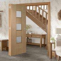 thrufold messina oak 20 folding door obscure glass