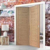 thrufold palermo flush oak 20 folding door