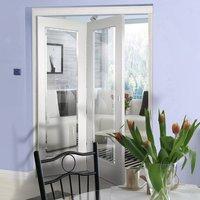 thrufold cesena white 1 pane 20 folding door clear bevelled glass pref ...