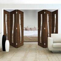 thrufold contemporary cadiz walnut 33 folding door clear glass prefini ...