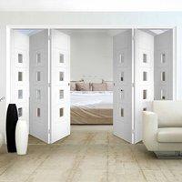 thrufold pamplona flush 33 folding door clear glass white primed