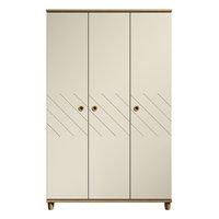 Thea 3 Door Wardrobe Oak and Alabaster