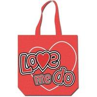 The Beatles Love Me Do Logo Official New Red Cotton Tote Bag