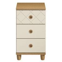 Thea 3 Drawer Narrow Chest Oak and Alabaster