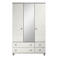 thea 3 door mirrored gents wardrobe elm and white