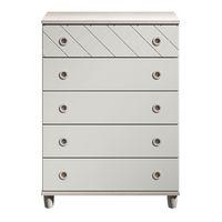 thea 5 drawer chest elm and white