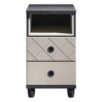 thea 2 drawer bedside black and grey