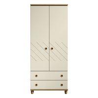 Thea 2 Door Gents Wardrobe Oak and Alabaster