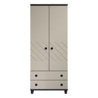 Thea 2 Door Gents Wardrobe Black and Grey