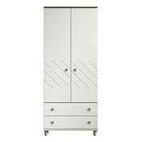 thea 2 door gents wardrobe elm and white