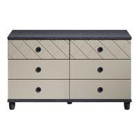 thea 6 drawer chest black and grey