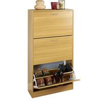 three tier shoe cabinet oak