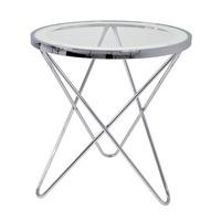 Theo 2 Lamp Table In Clear Glass Top And Chrome