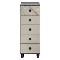 Thea 5 Drawer Narrow Chest Black and Grey