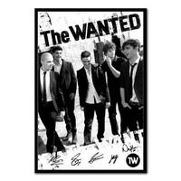 The Wanted Black & White Poster Black Framed - 96.5 x 66 cms (Approx 38 x 26 inches)