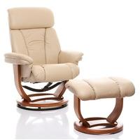 the saigon genuine leather recliner swivel chair matching footstool in ...