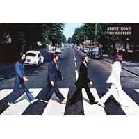 The Beatles Poster Abbey Road White Framed - 96.5 x 66 cms (Approx 38 x 26 inches)