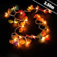 Thai Silk And Bead Butterfly String Lights