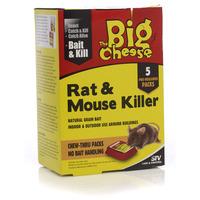 The Big Cheese Rat and Mouse Killer Bait Packs x 5