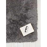 Thick Charcoal Grey Soft Polyester Shaggy Rugs 140x200