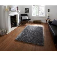 thick soft high gloss silver shaggy rug seattle 110cm x 170cm 37 x 57