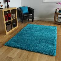 Thick Dense Teal Blue Super Soft Shaggy Rug - Ontario 80 cm x 150 cm (2\'6\