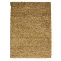 Thick Beige Shaggy Living Room Rugs - 160cm x 230cm (5ft 3\