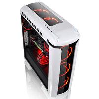 thermaltake versa c22 white mid tower case with side window amp rgb le ...