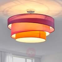 Three-coloured ceiling light Melia, violet & pink