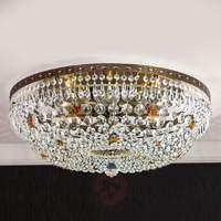 Theresa Crystal Ceiling Light Old Brass 55 cm