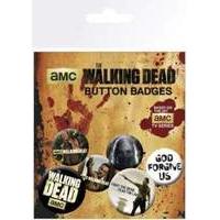 the walking dead pin badge pack 6 pins
