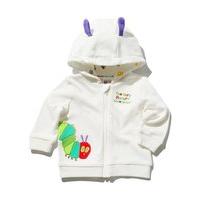 The Very Hungry Caterpillar newborn unisex character motif long sleeve zip through hooded sweater - Cream