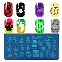 The Palm Fingerprint Pattern Manicure Printing Plate Foot Rectangular Template Quality Blue Film Plate