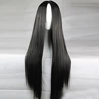 The New Animation Carved Black Long Straight Hair Wig 80CM