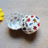 The Sea Fish Pattern Cupcake Wrappers-Set of 50