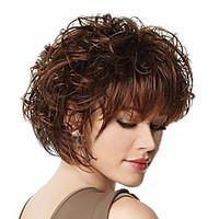 The New European And American Short Brown Curly Wig