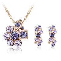 Thousands of colors Jewelry Necklaces / Earrings Jewelry set Crystal Fashion Daily 1set Women -9-1-1-377-2-139