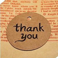 Thank You DIY Kraft Bonbonniere Gift Paper Hang Tags Lables Bakery Packaging Favors Wedding Cards(50pcs/set)