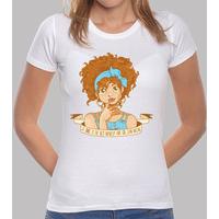 the smile of the girl redhair shirt