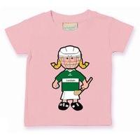 the gaa store london baby mascot tee girls camogie pale pink