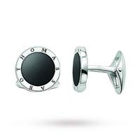 Thomas Sabo Silver Round Onyx Cufflinks