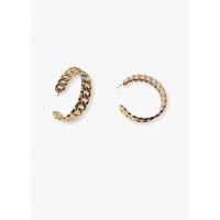 THICK CURB CHAIN HOOP EARRING