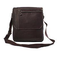 THE ISO UPRIGHT LEATHER MESSENGER BAG In Brown by Adventure Avenue